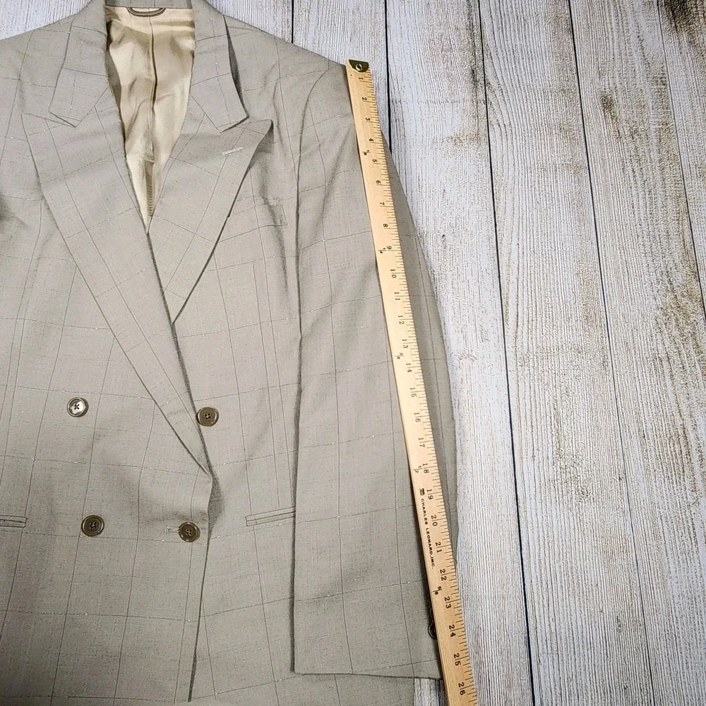 Christian Dior Monsieur Blazer Mens Size 41L Taupe/Purple Double Breasted‎